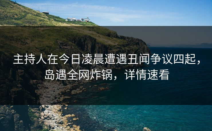 主持人在今日凌晨遭遇丑闻争议四起，岛遇全网炸锅，详情速看